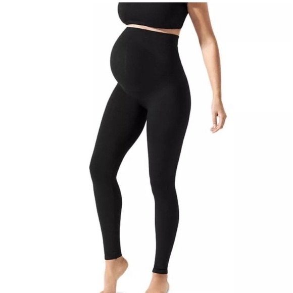 BLANQI Small Everyday Maternity Support Leggings Belly Support Black Solid - Picture 1 of 8